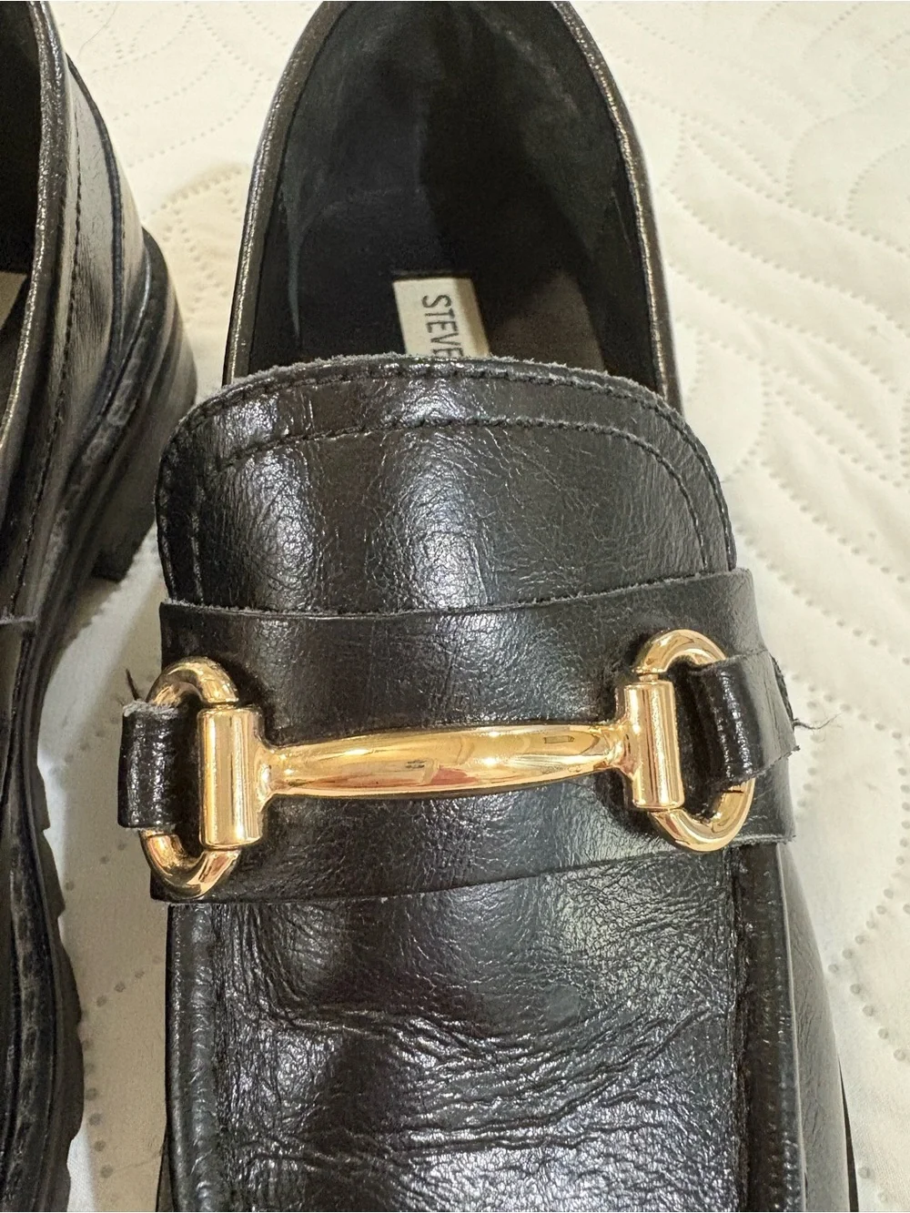 Steve Madden Mistor Black Leather Bit Loafers | Women’s 6.5